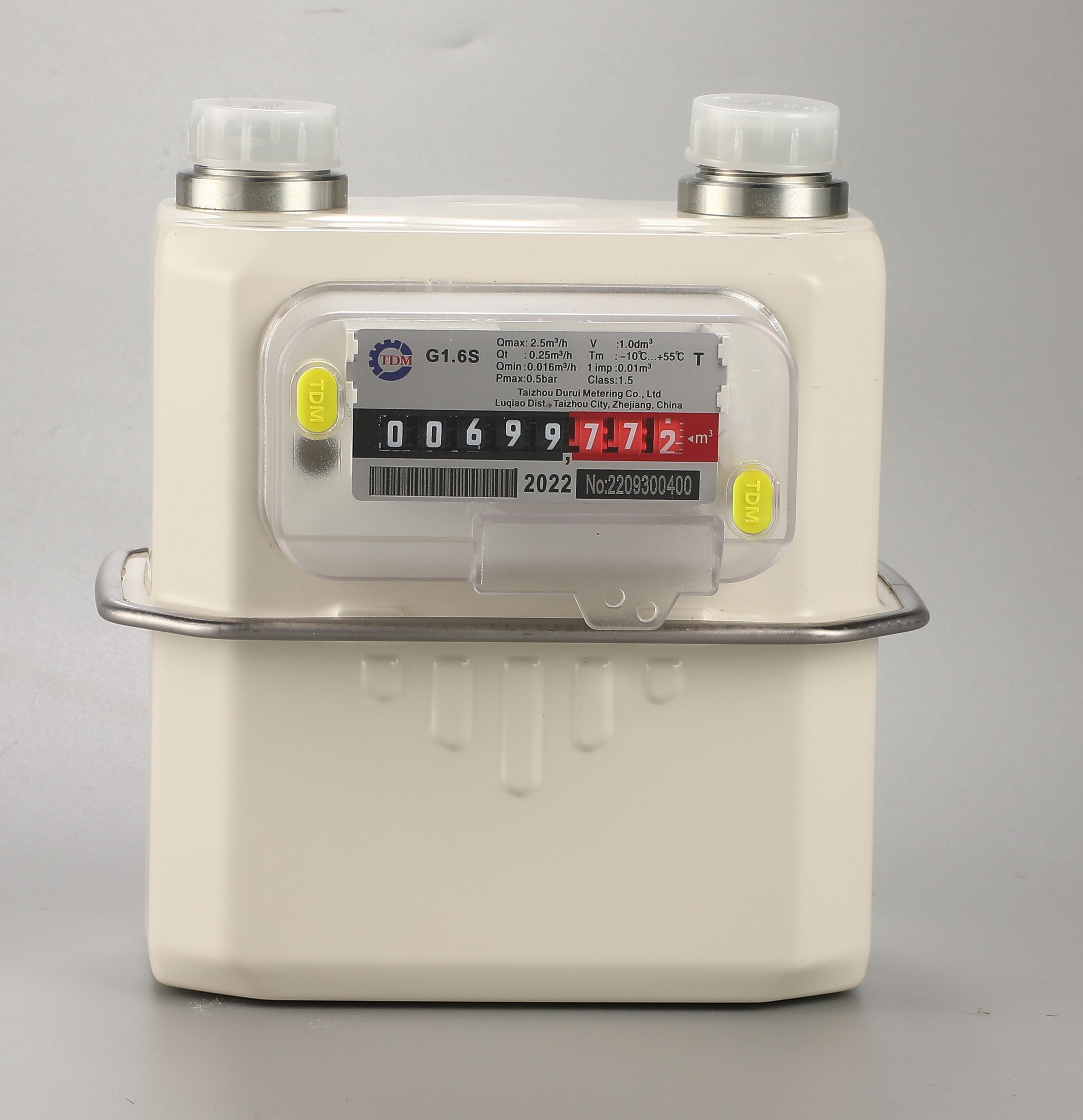 Small steel diaphragm gas meter